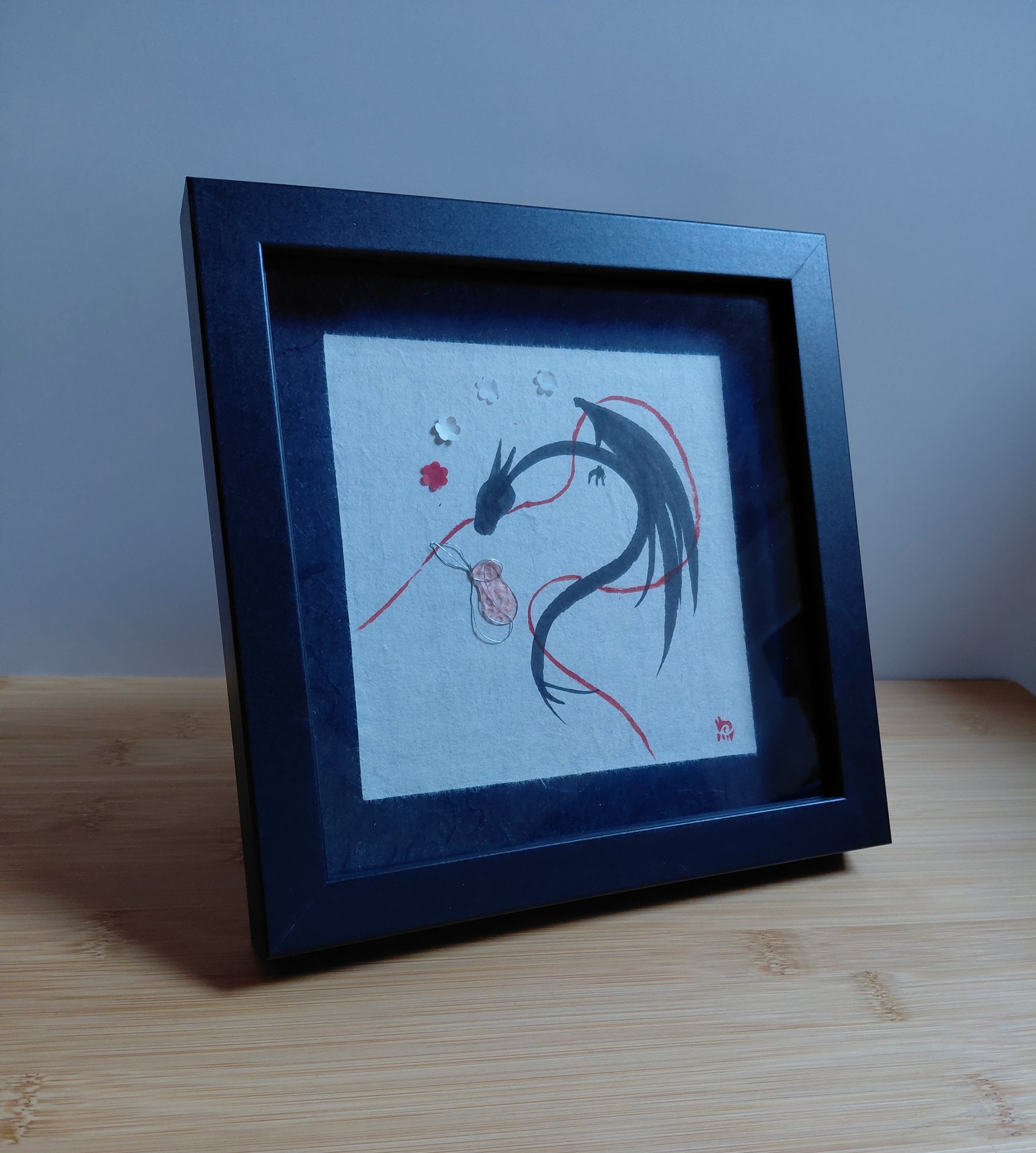 Tableau calligraphie dragon - Le joug du Nepenthes