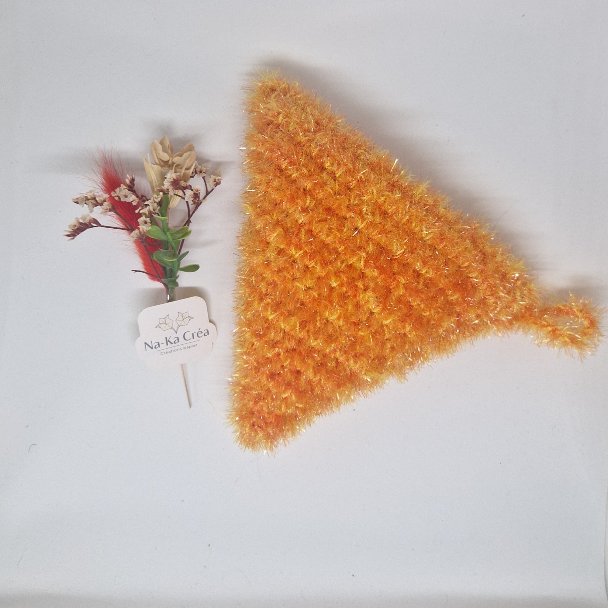 Éponge Tawashi orange format triangle