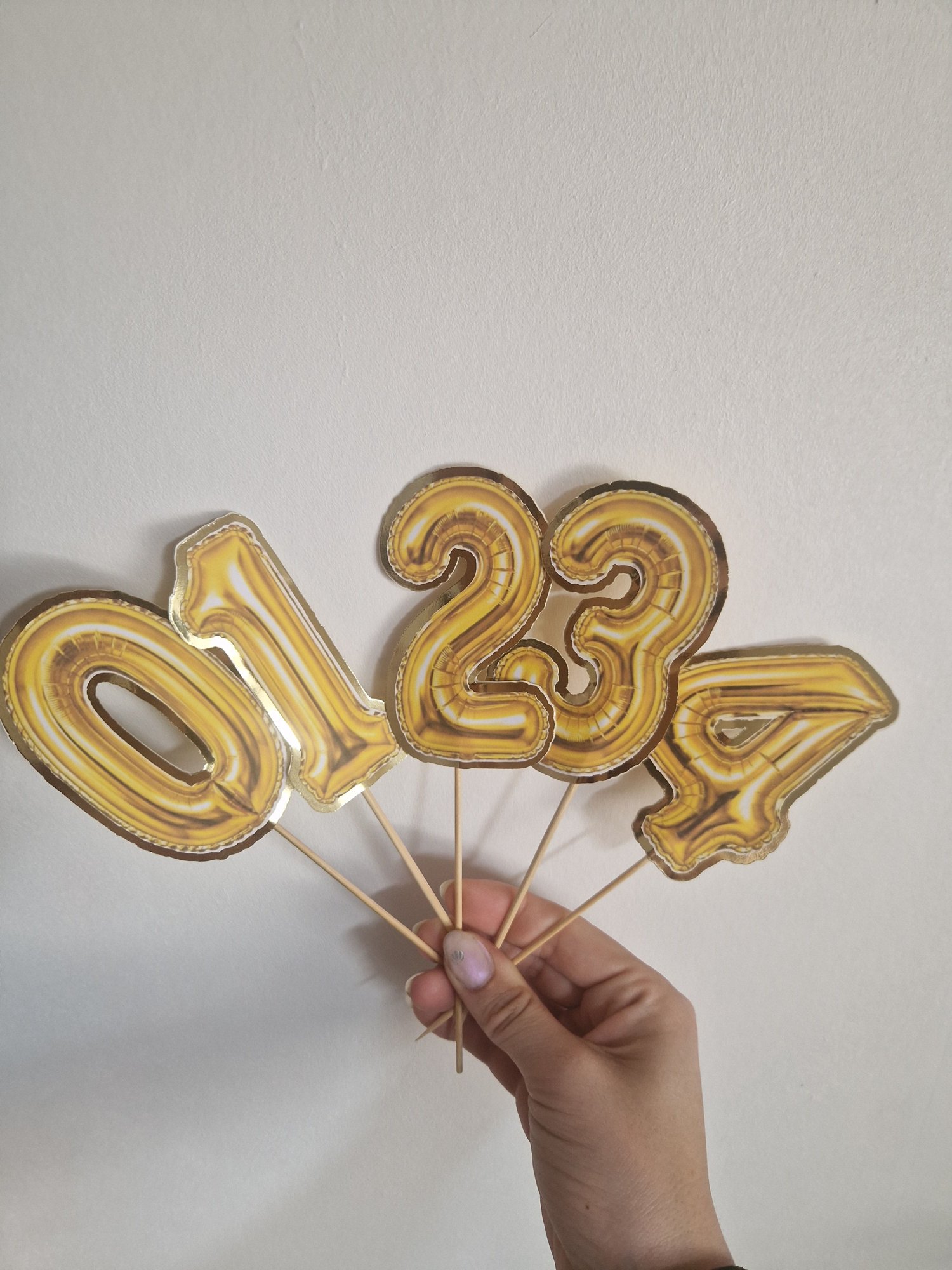 Cake Topper chiffre couleur or