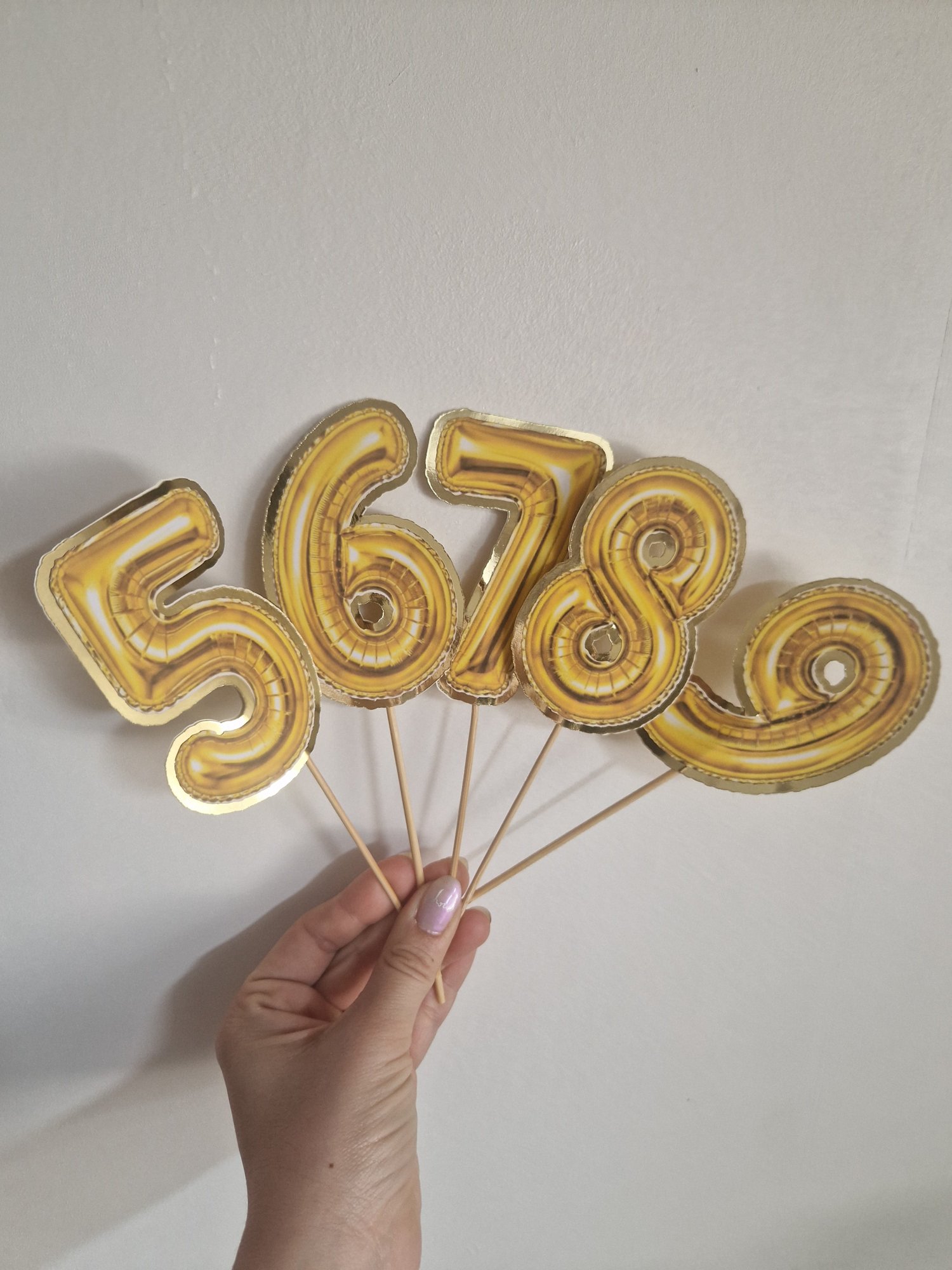 Cake Topper chiffre couleur or