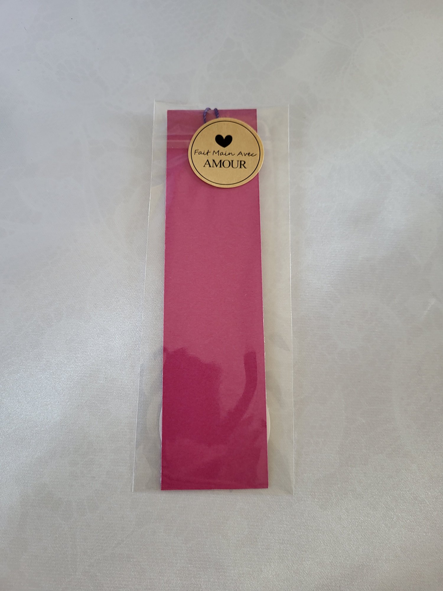 "Méditation" Marque page romantique fushia