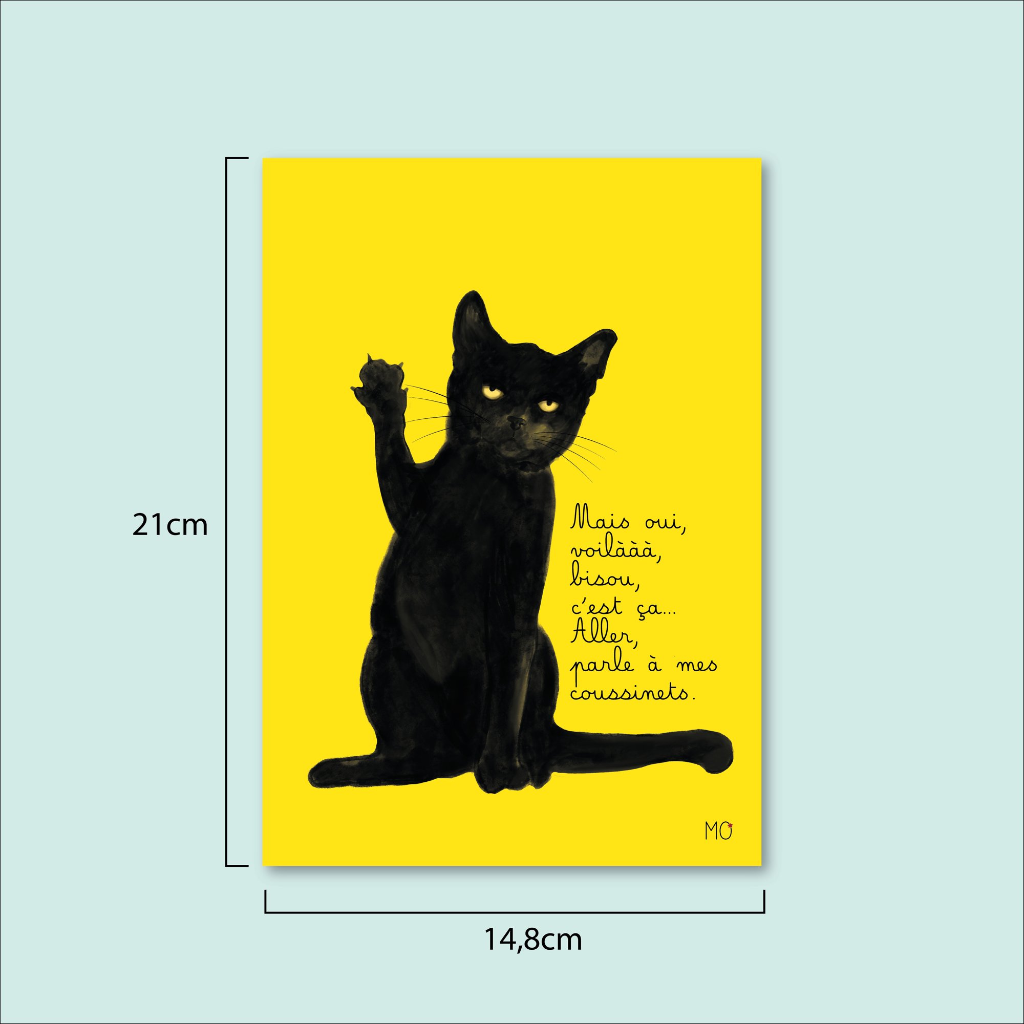 Affiche chat drôle "Parle à mes coussinets"