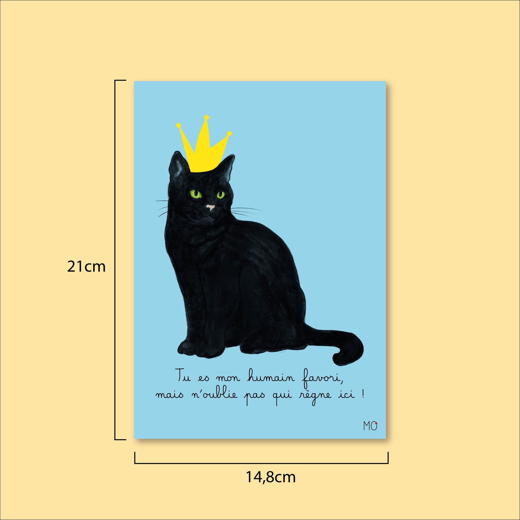 Affiche chat noir amusante "Le Roi"