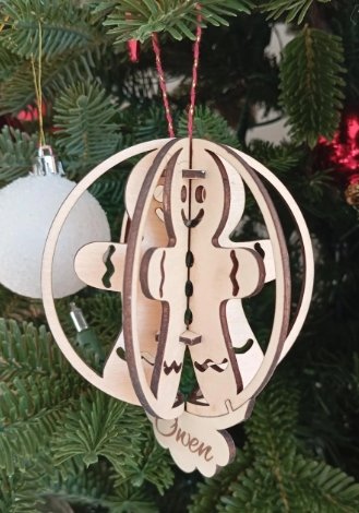 Boule de Noël 3D Bonhomme pain d'épice