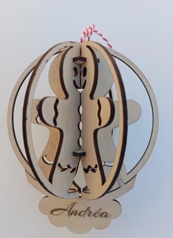 Boule de Noël 3D Bonhomme pain d'épice