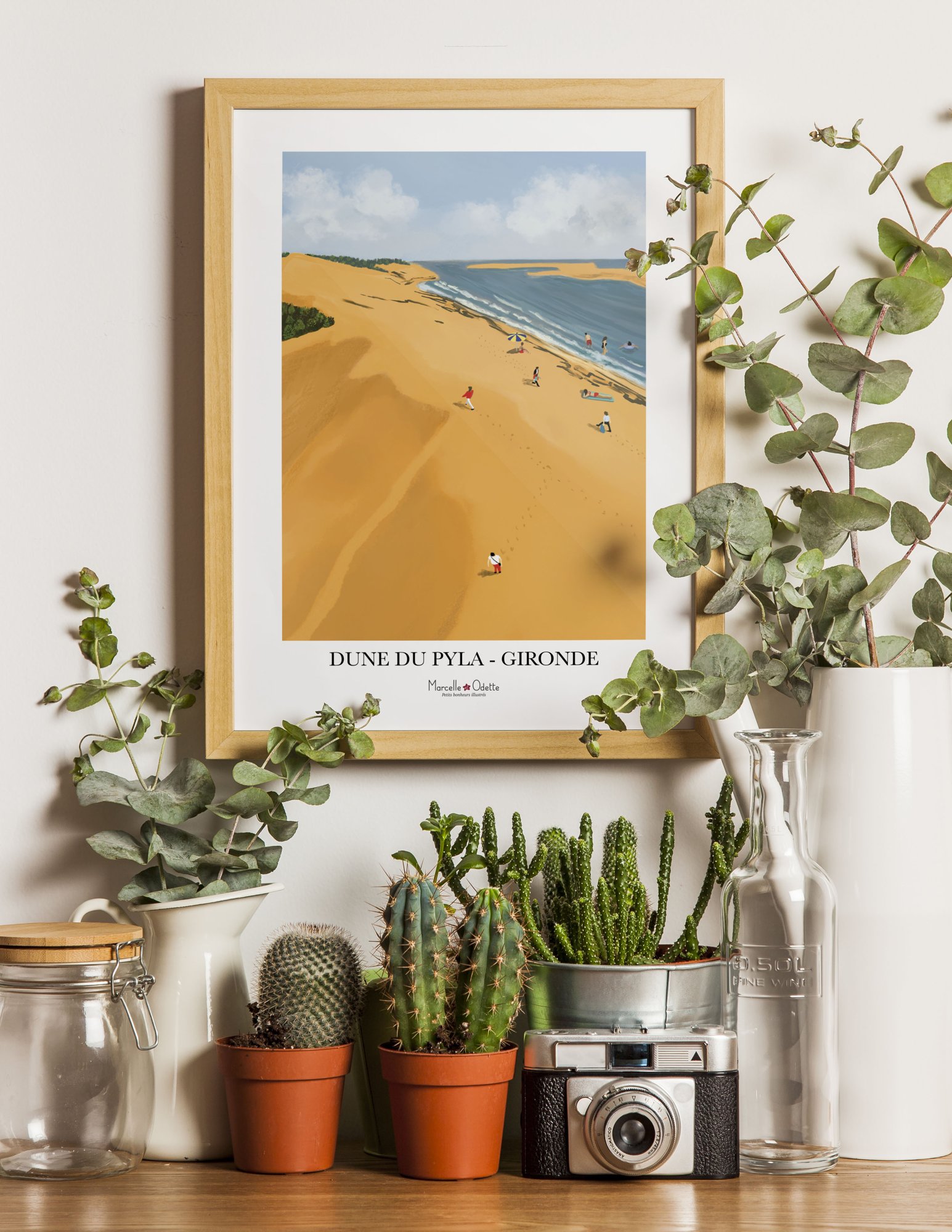 Affiche paysage contemporain "Dune du Pyla" , Gironde, Nouvelle-Aquitaine, France