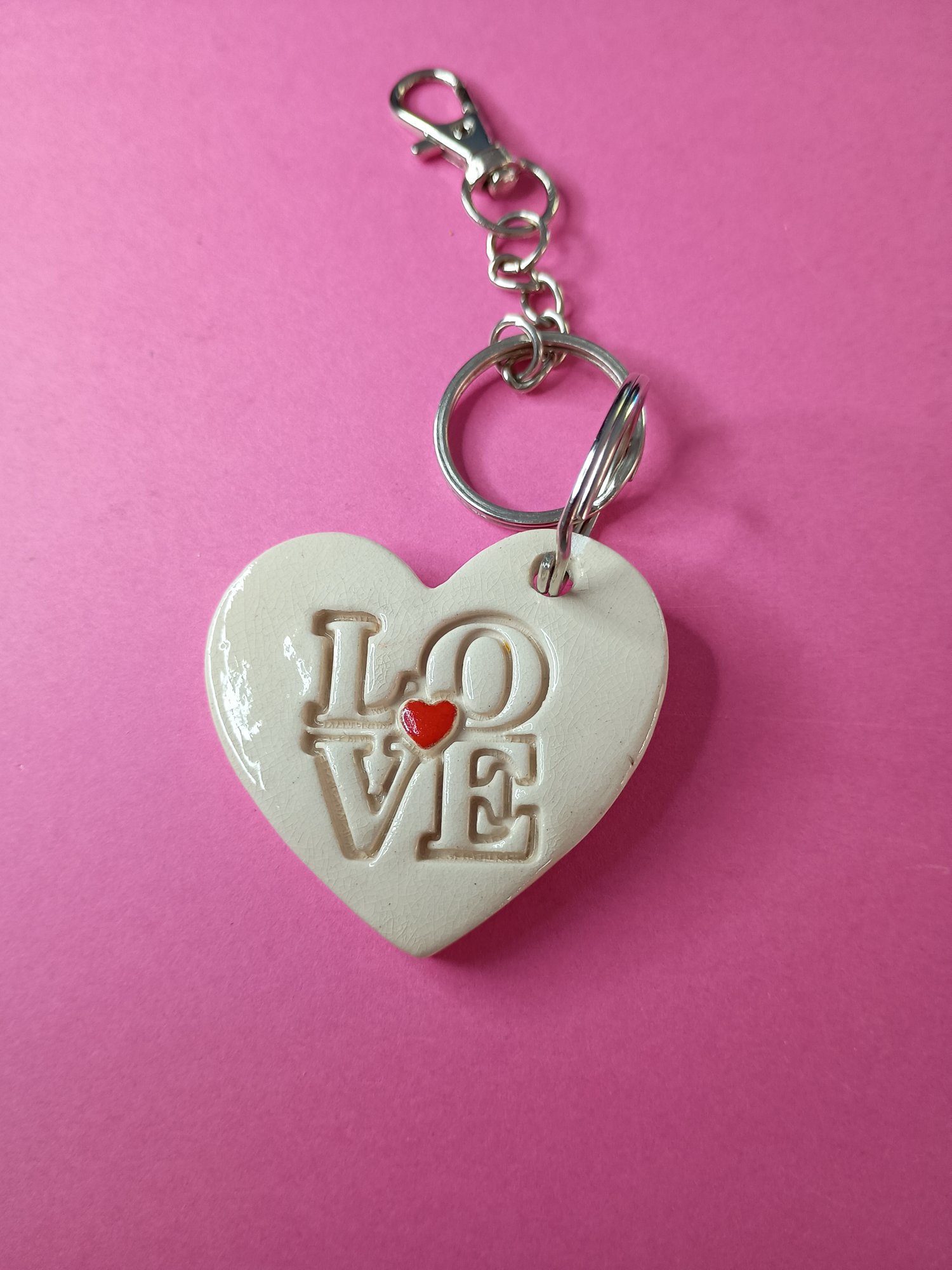 porte-clés Cœur "LOVE" orange