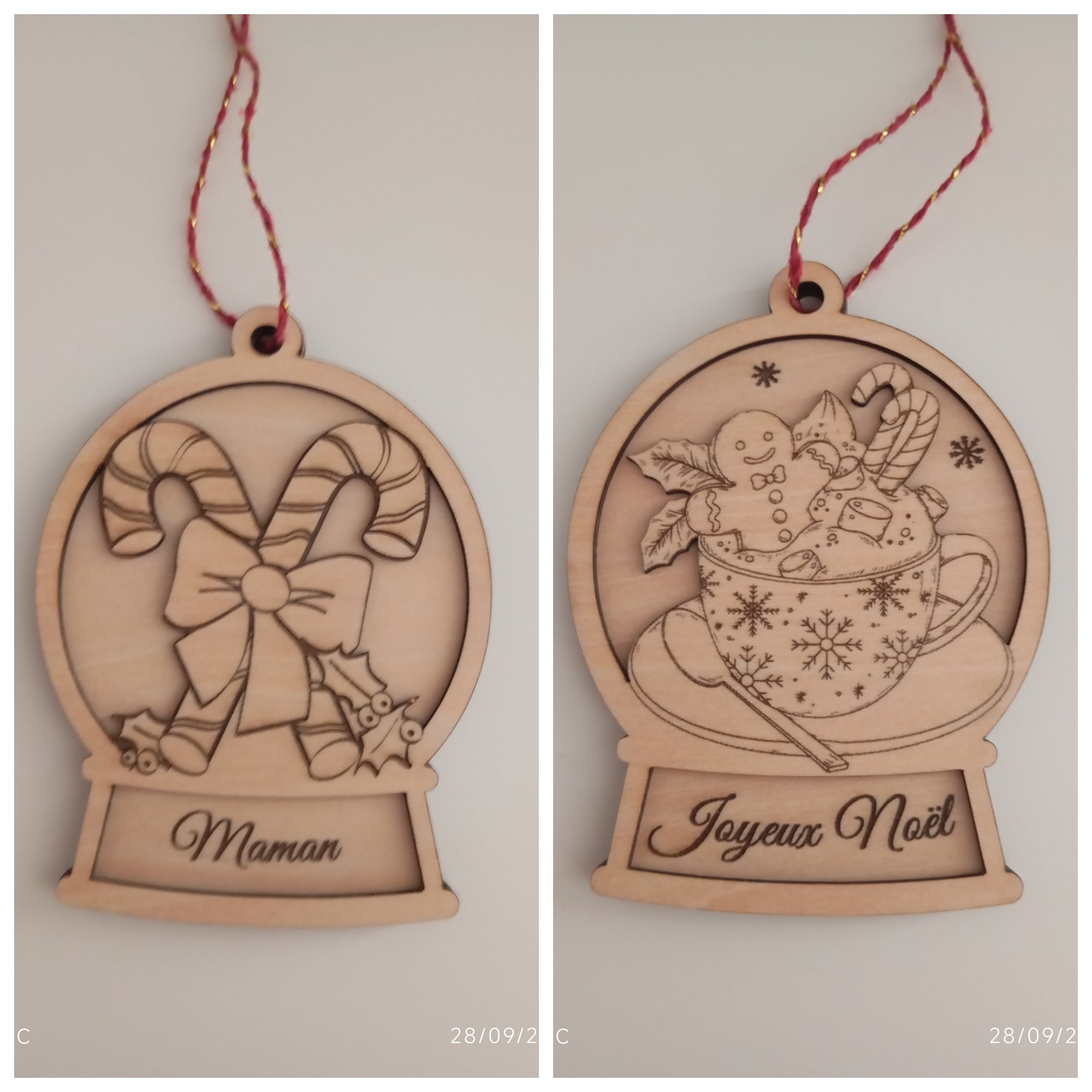 boules de noël double face personnalisées