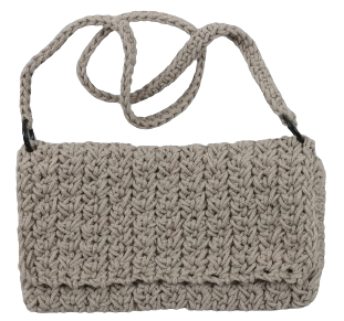 sac pochette bandoulière au crochet couleur gris mastique