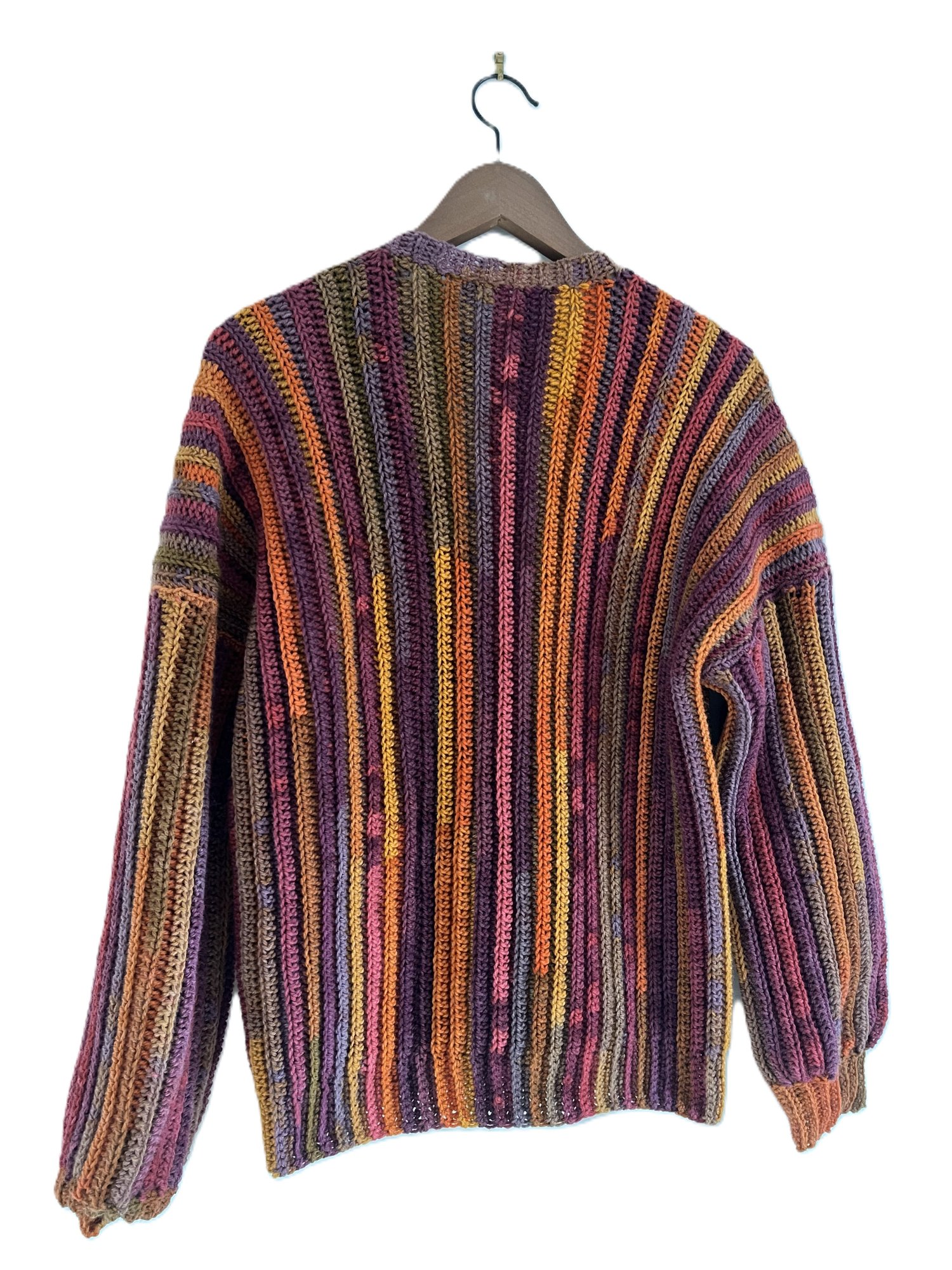 Veste cardigan gilet bohème au crochet multicolore