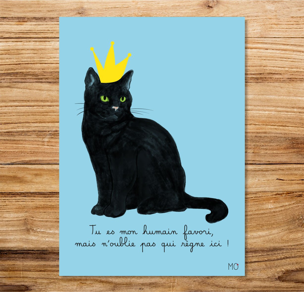 Affiche chat noir amusante "Le Roi"