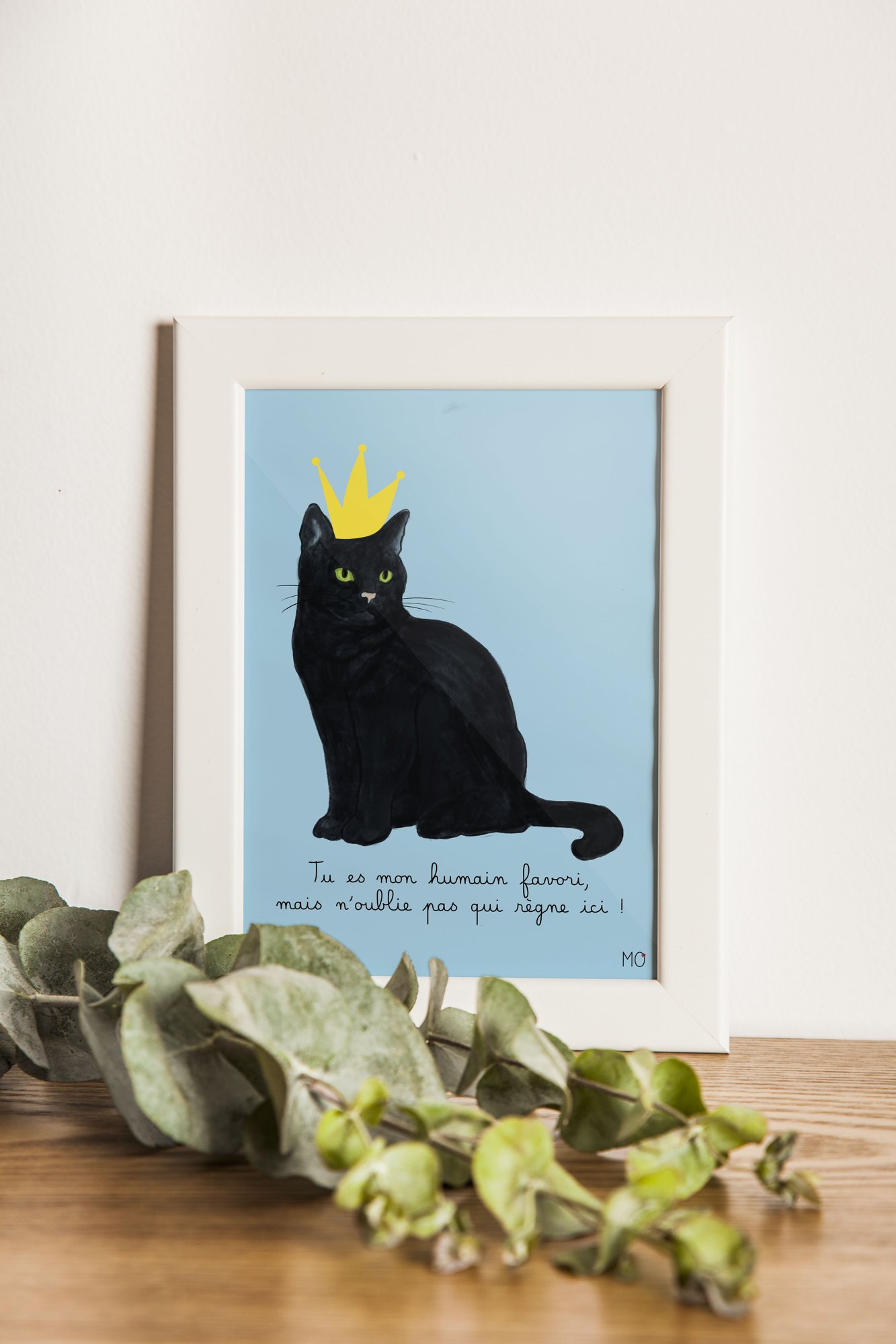 Affiche chat noir amusante "Le Roi"