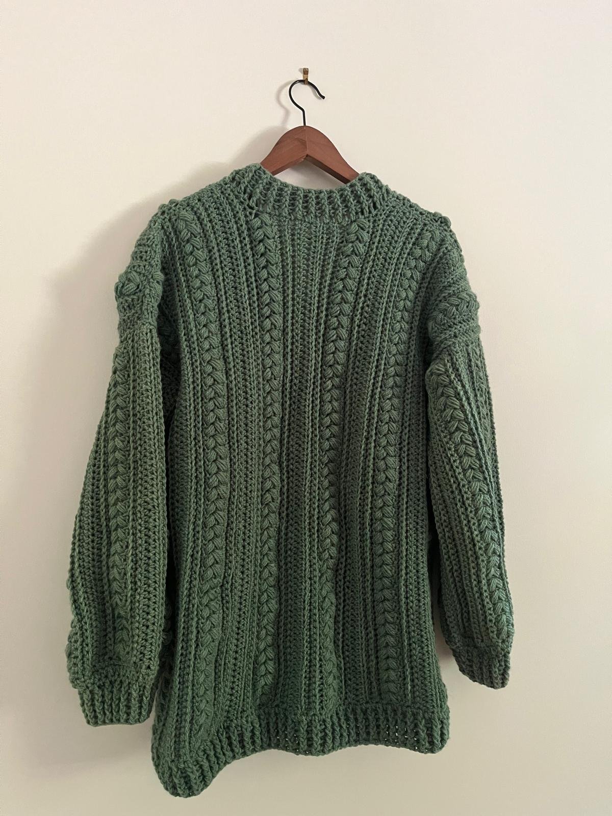 Gilet femme au crochet - cardigan fait main à torsades - veste chaude style irlandais - gilet oversize bohème