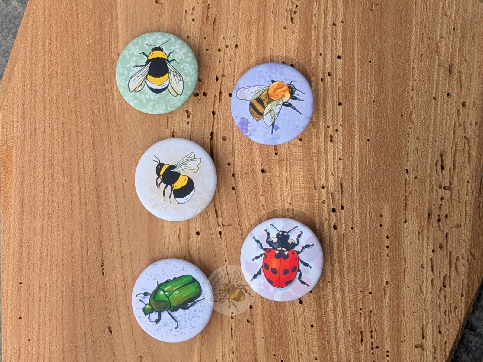 Badge Bourdon  Terrestre - Petit pollinisateur du jardin - vue de profil