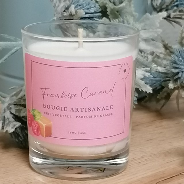 Bougie artisanale Framboise Caramel