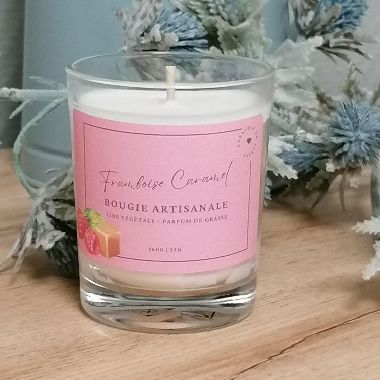 Bougie artisanale Framboise Caramel
