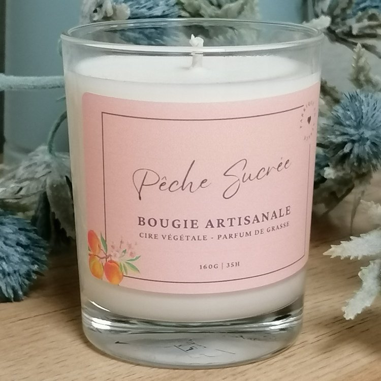 Bougie artisanale Pêche Sucrée