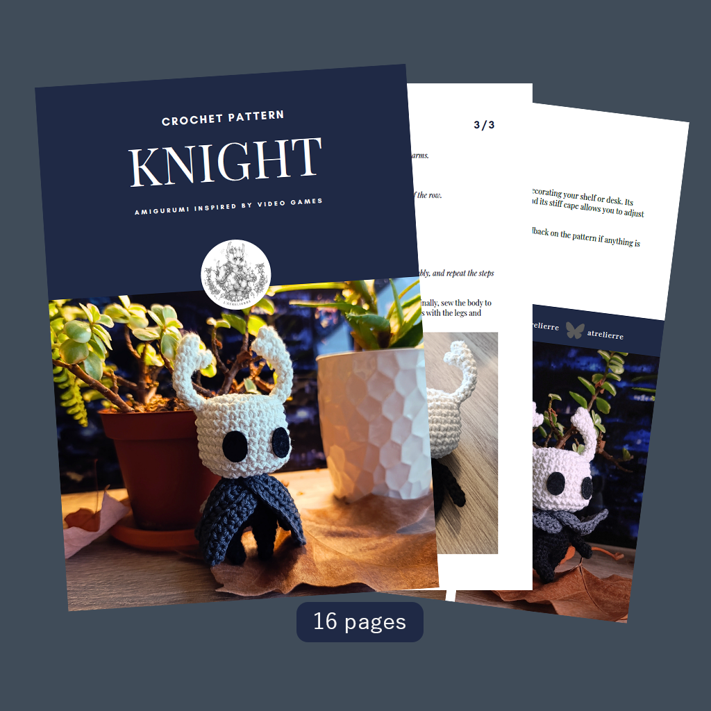 Patron Crochet - Knight || FR & EN || Inspiré de Hollow Knight