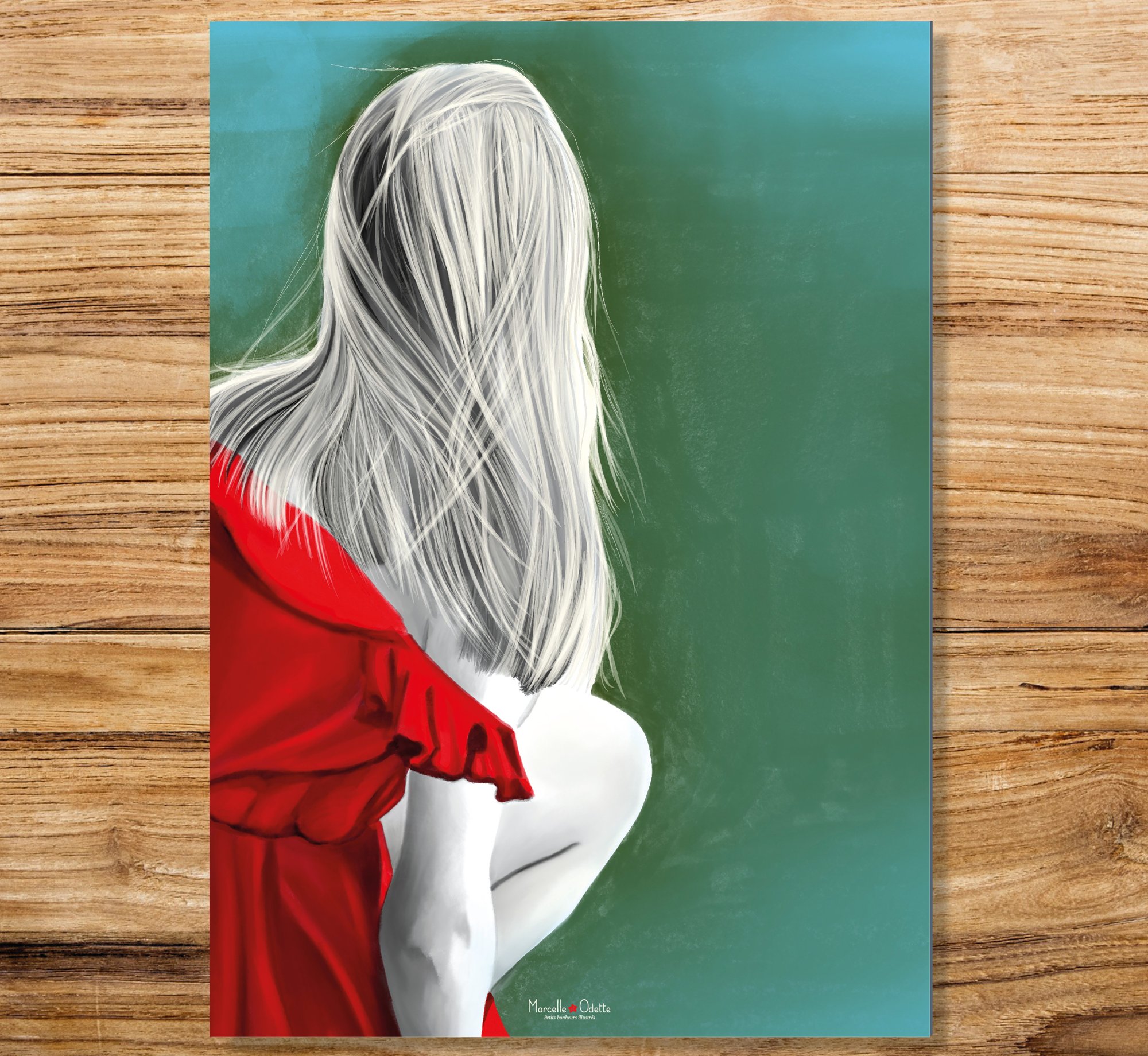Affiche style contemporain "Femme à la robe rouge"