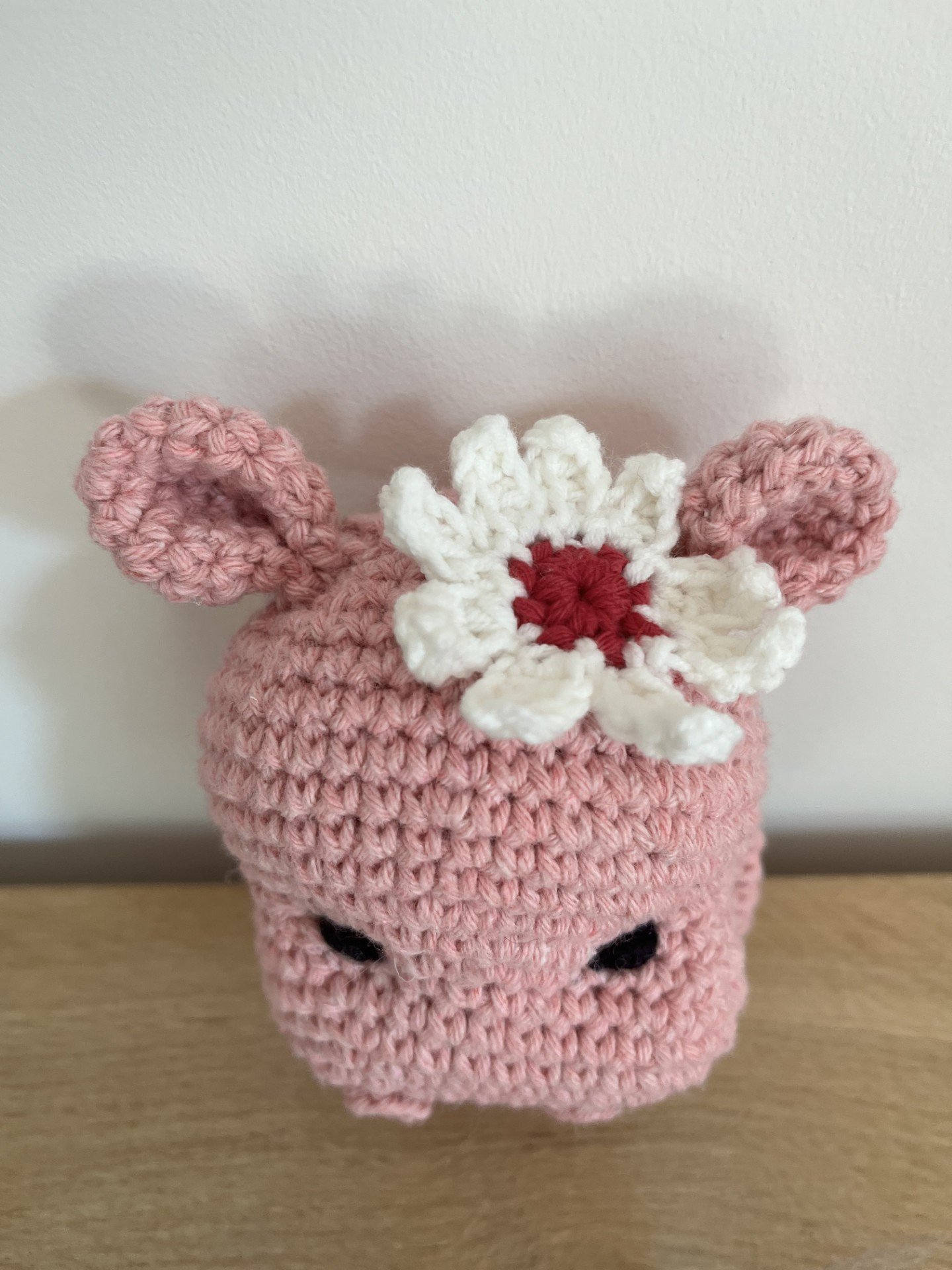 jouet anneau de dentition Hippopotame hochet bébé cadeau de naissance au crochet anneau en bois