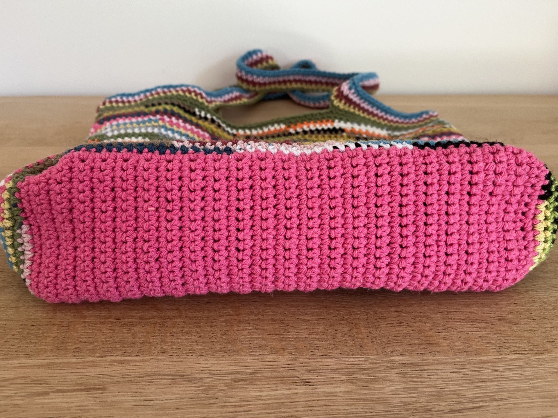 sac cabas, sac fourre tout, sac à main au crochet multicolore, sac totebag, sac été au crochet fait main