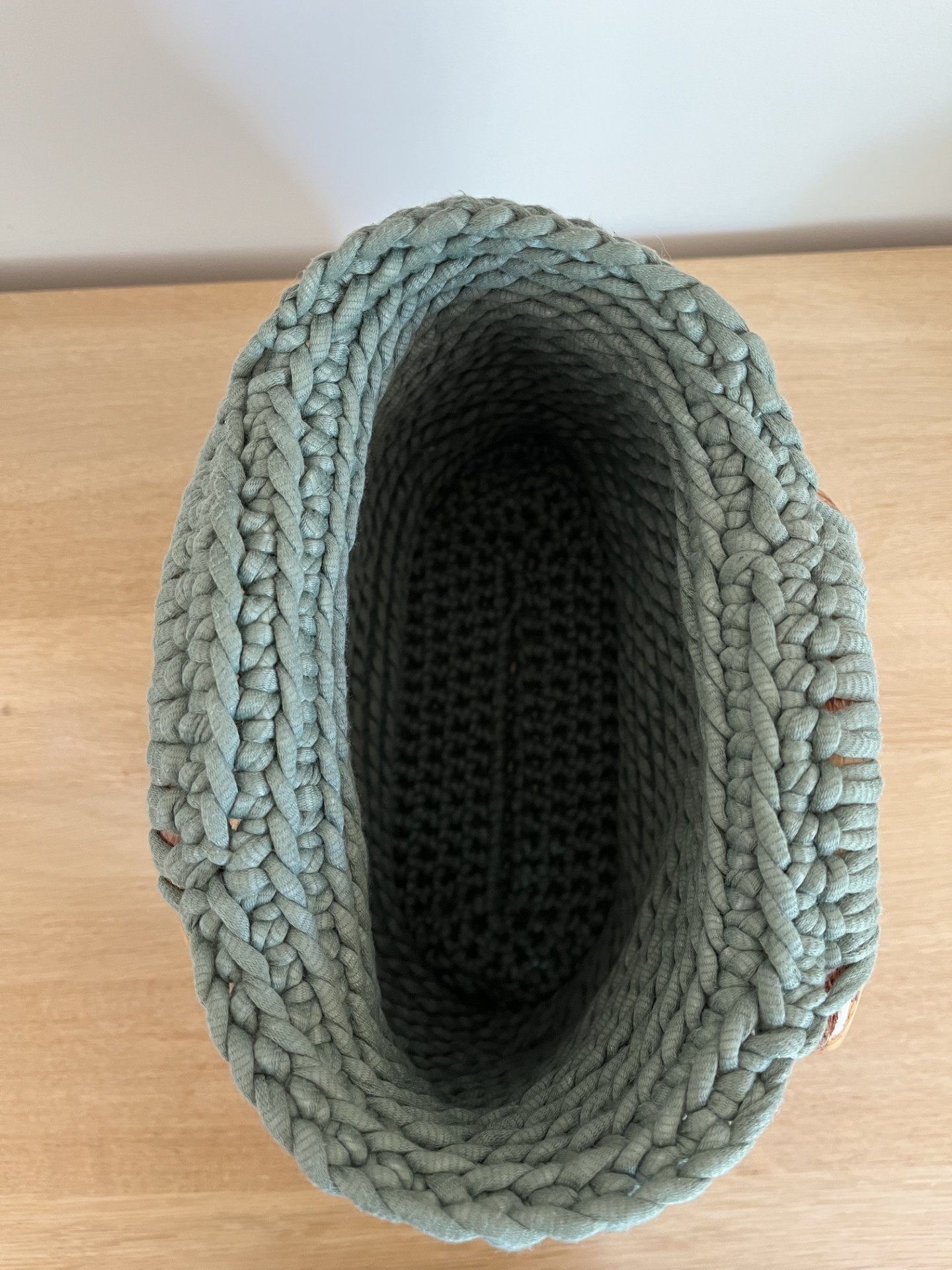 sac crochet kaki avec poignées bambou, sac cabas, sac fourre tout, sac tissé à la main, sac à main, sac léger solide et durable